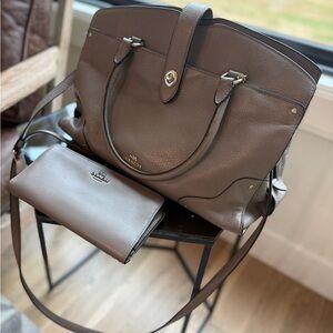 Coach Gray Leather Tote Bag